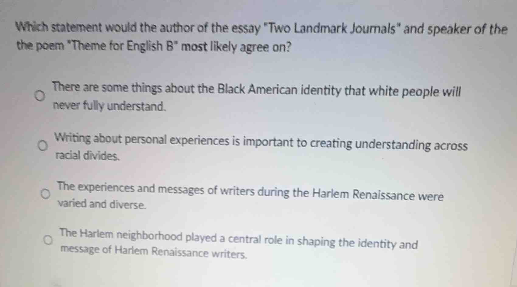 which statement would the author of the essay \two landmark journals\ a…