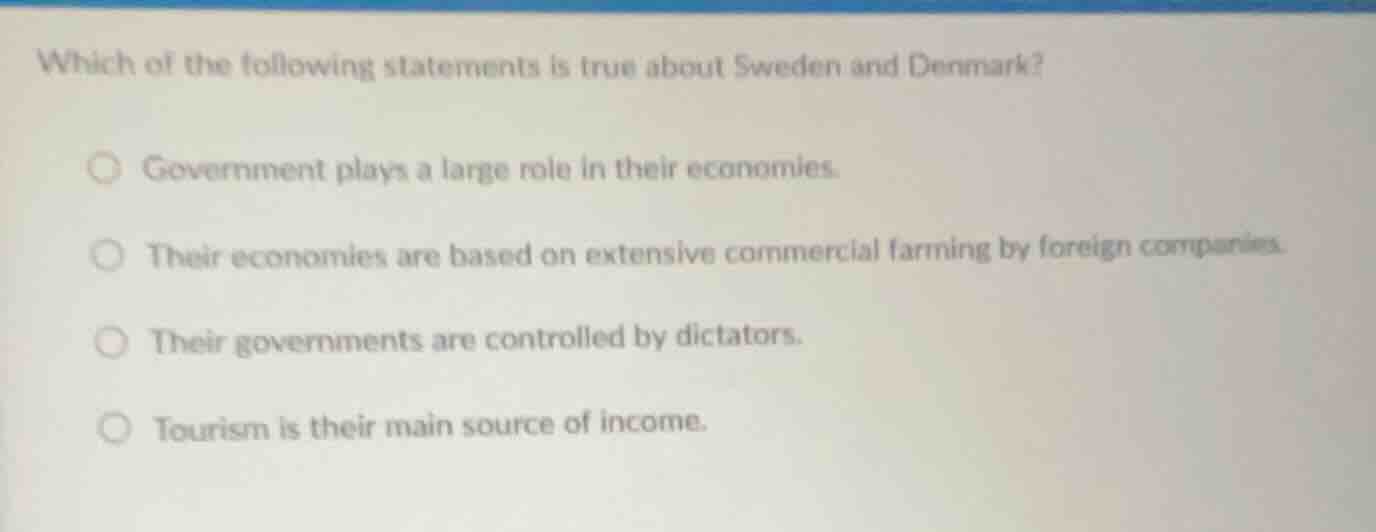 which of the following statements is true about sweden and denmark? ○ g…