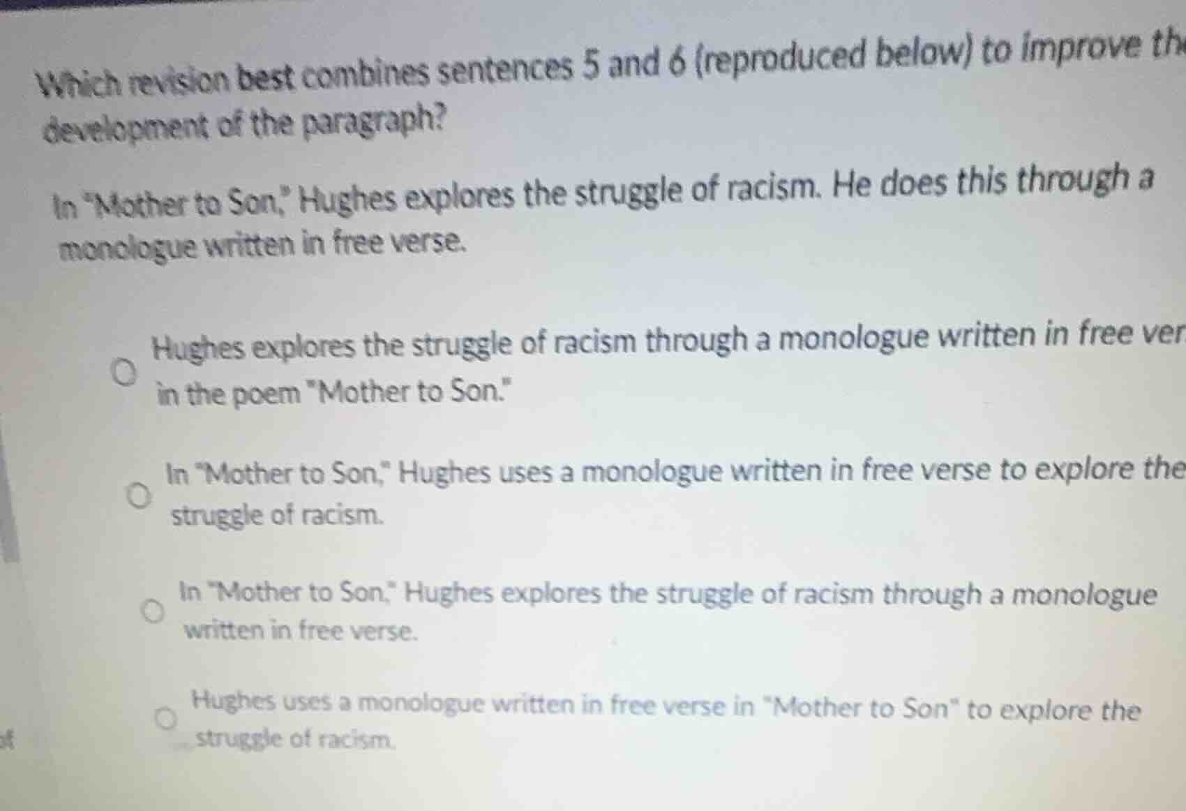 which revision best combines sentences 5 and 6 (reproduced below) to im…