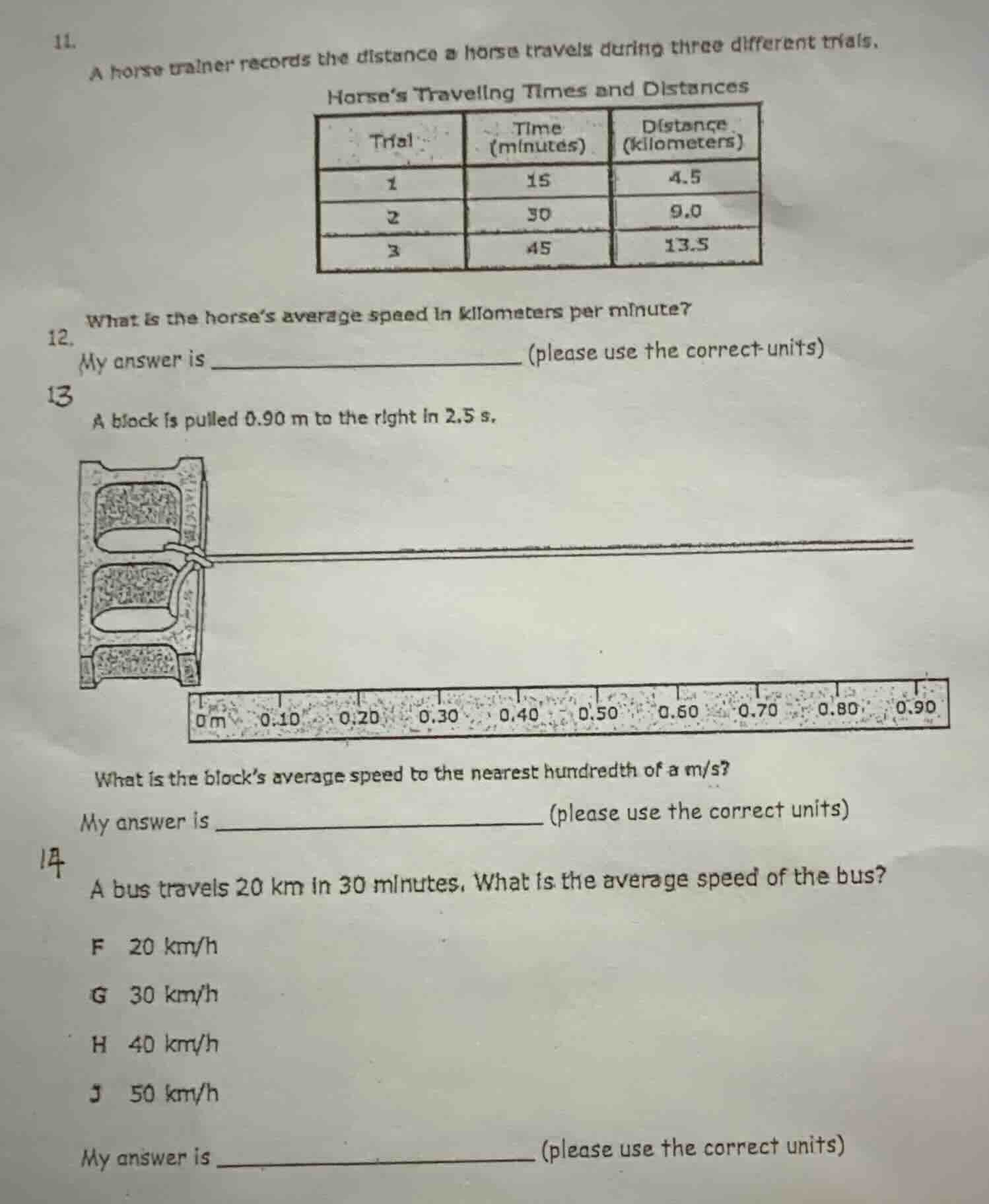 11. a horse trainer records the distance a horse travels during three d…