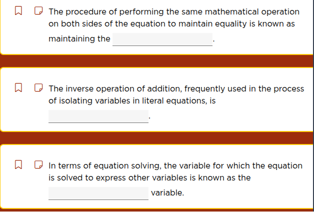 the procedure of performing the same mathematical operation on both sid…