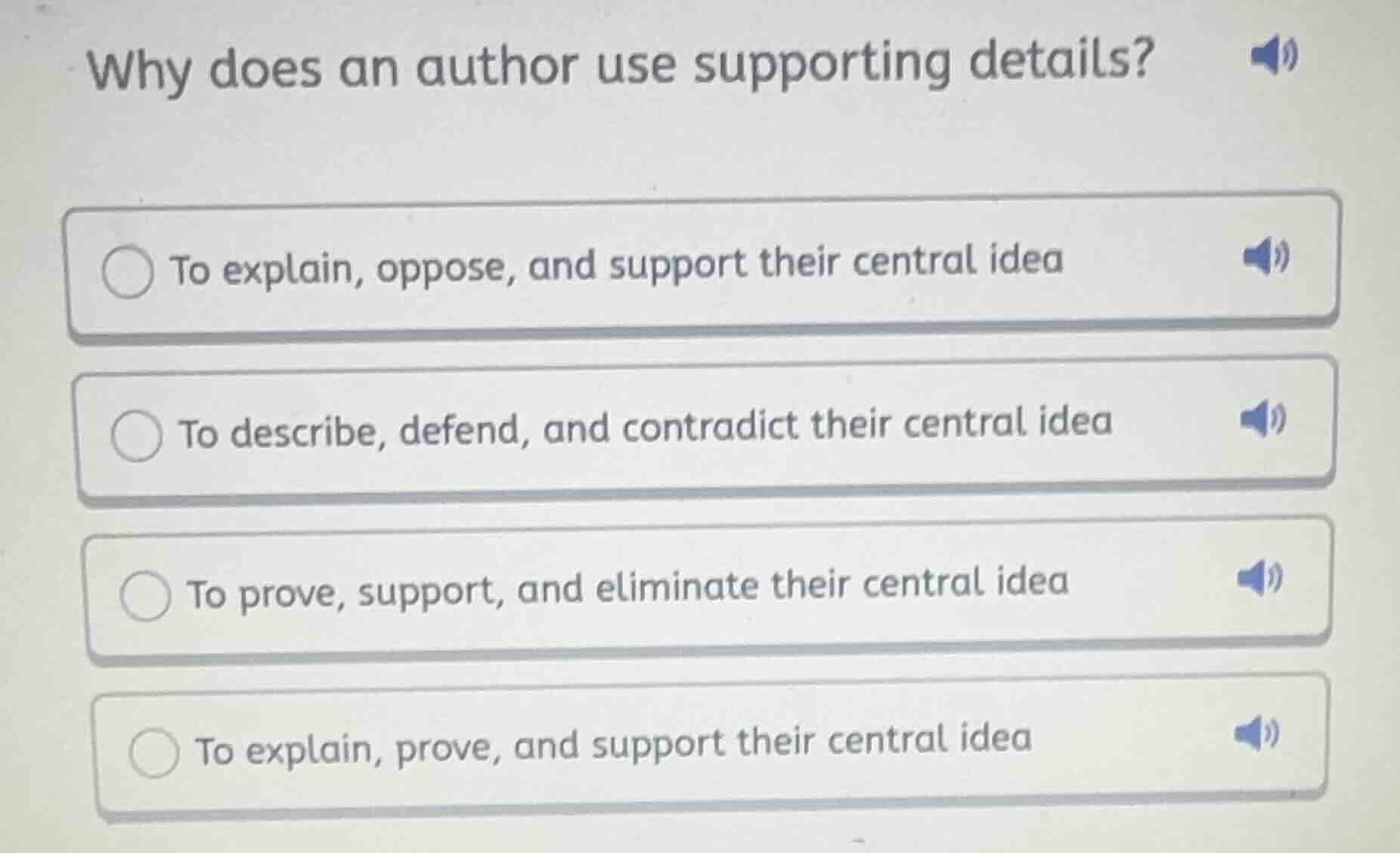 why does an author use supporting details? to explain, oppose, and supp…