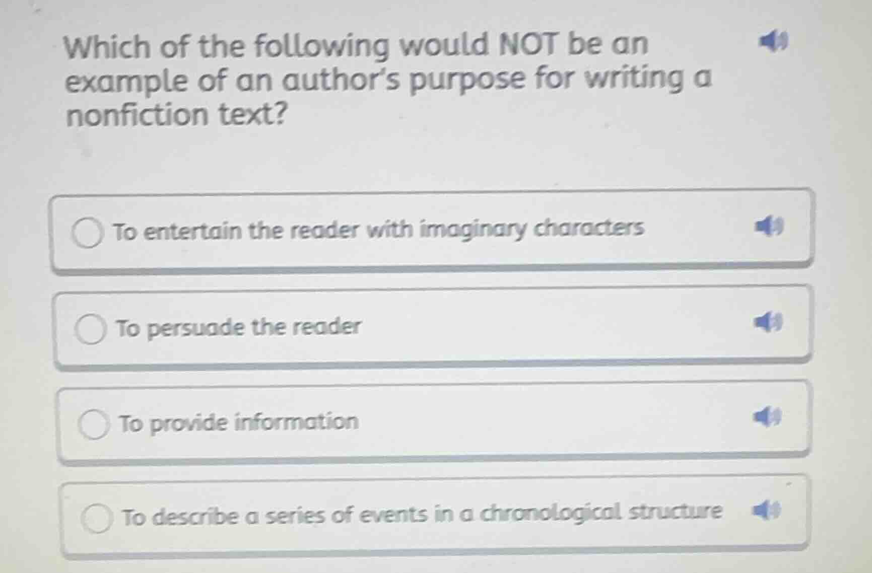 which of the following would not be an example of an author’s purpose f…