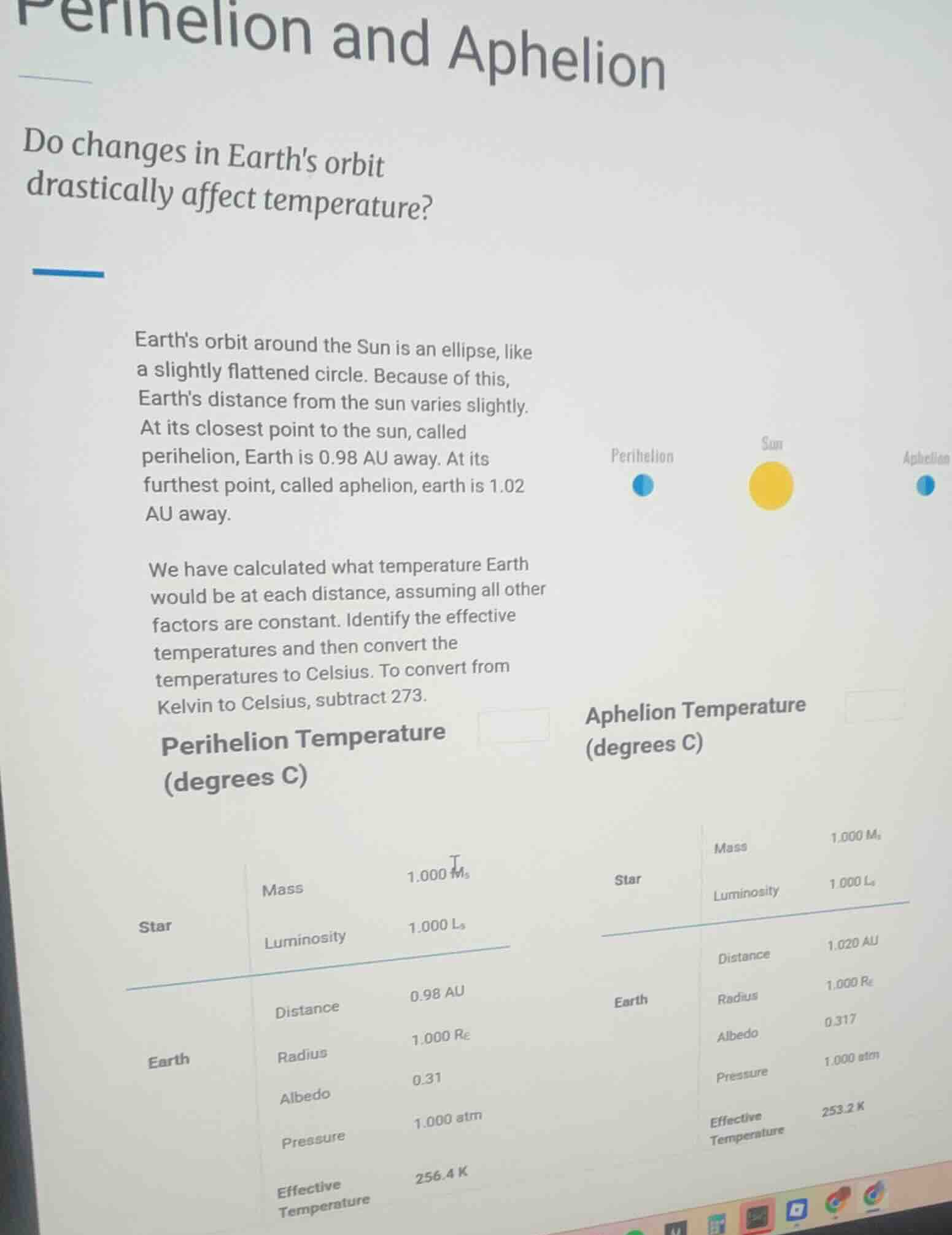 perihelion and aphelion do changes in earths orbit drastically affect t…