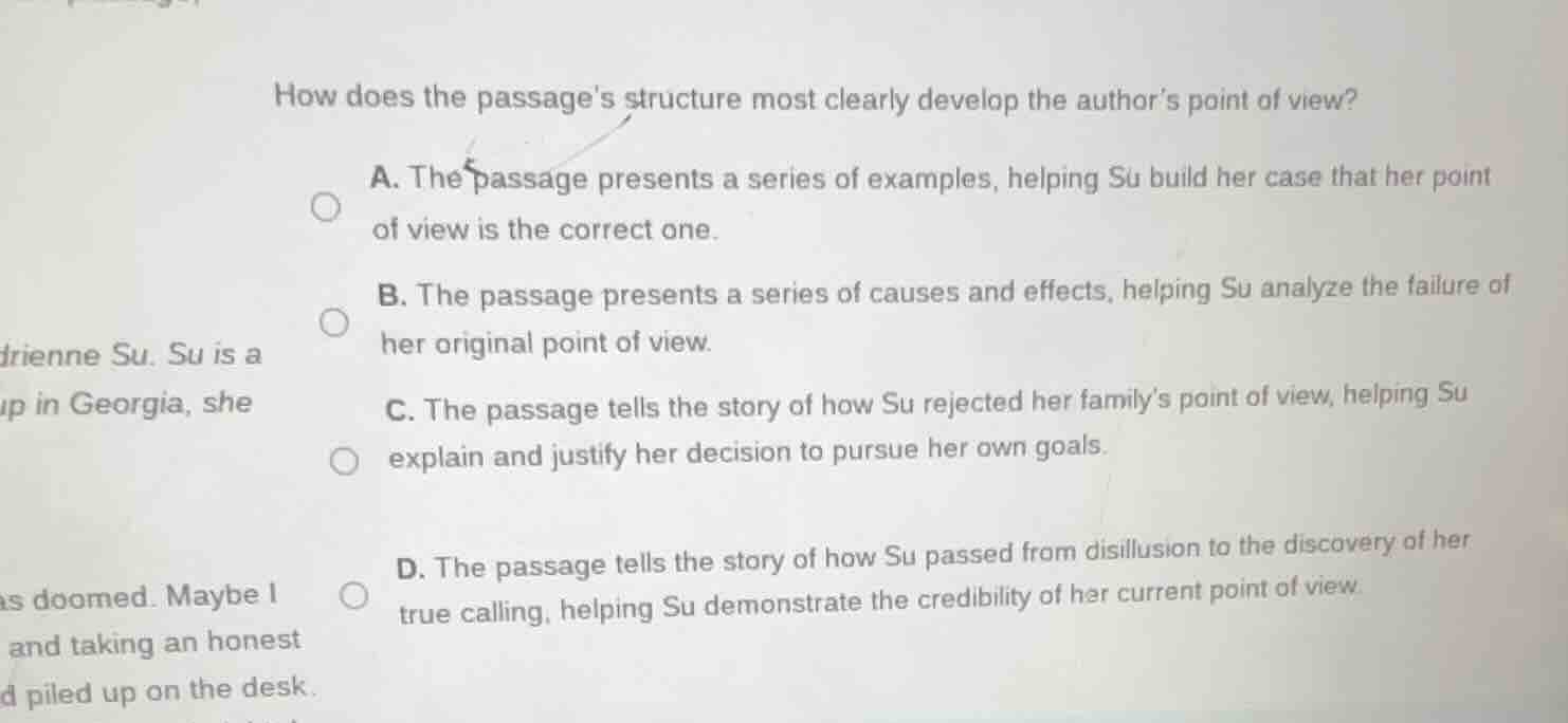 how does the passage’s structure most clearly develop the author’s poin…
