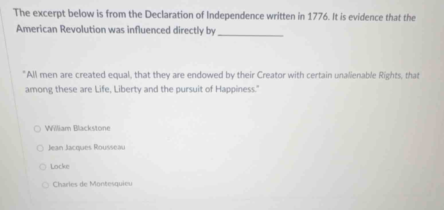 the excerpt below is from the declaration of independence written in 17…