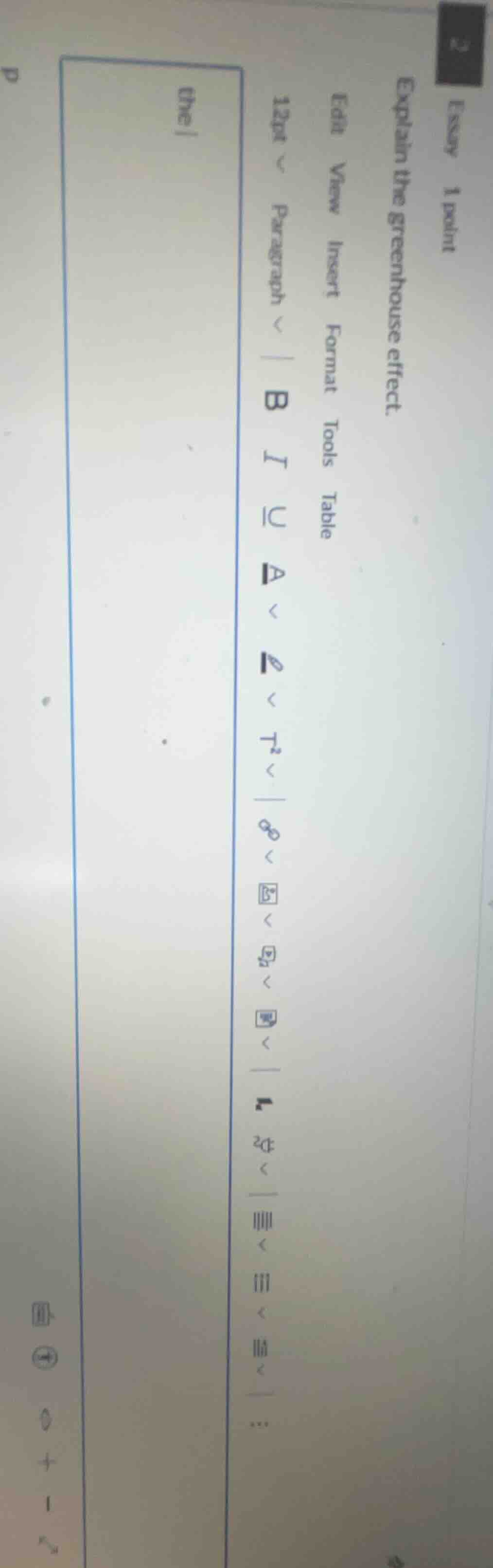 essay 1 point explain the greenhouse effect.