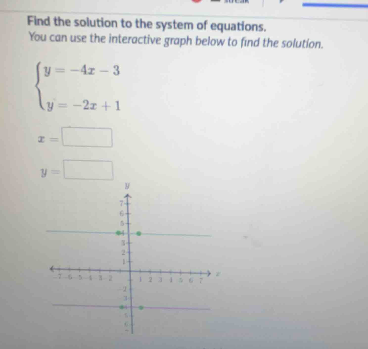 find the solution to the system of equations. you can use the interacti…