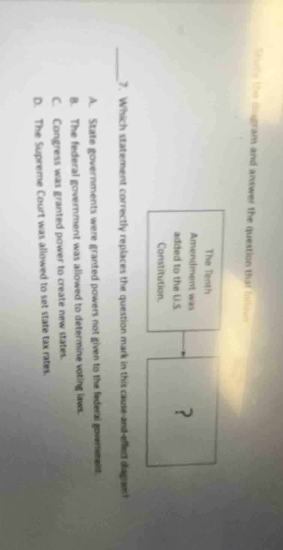 7. which statement correctly replaces the question mark in this cause -…