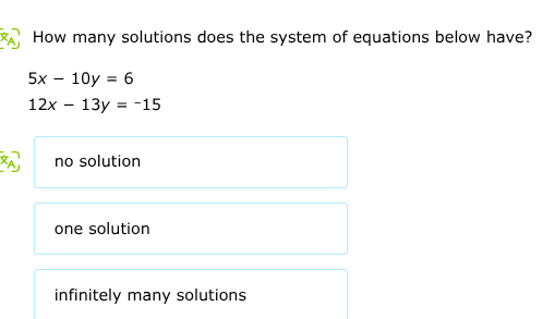 how many solutions does the system of equations below have? 5x - 10y = …
