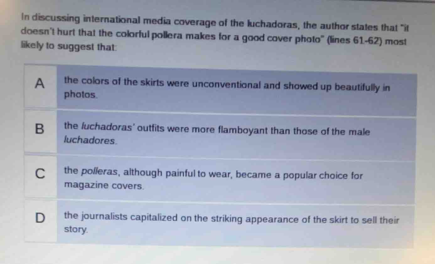 in discussing international media coverage of the luchadoras, the autho…