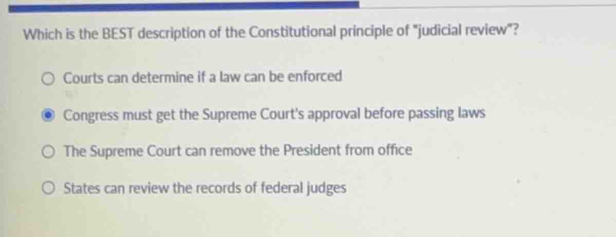 which is the best description of the constitutional principle of \judic…