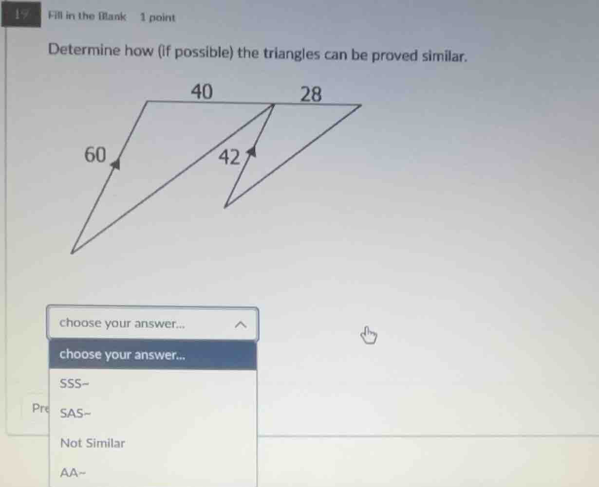 fill in the blank 1 point determine how (if possible) the triangles can…