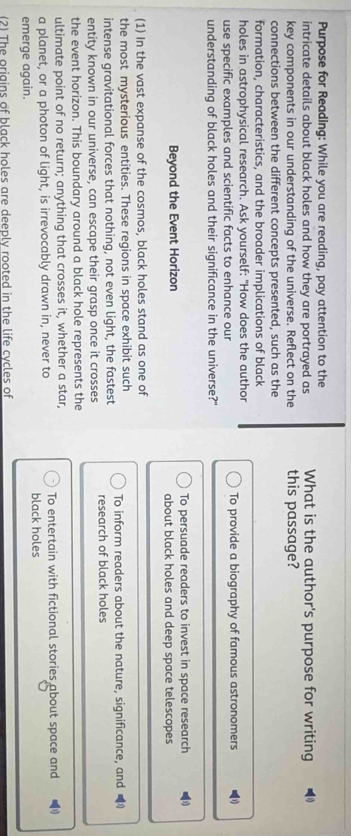 purpose for reading: while you are reading, pay attention to the intric…