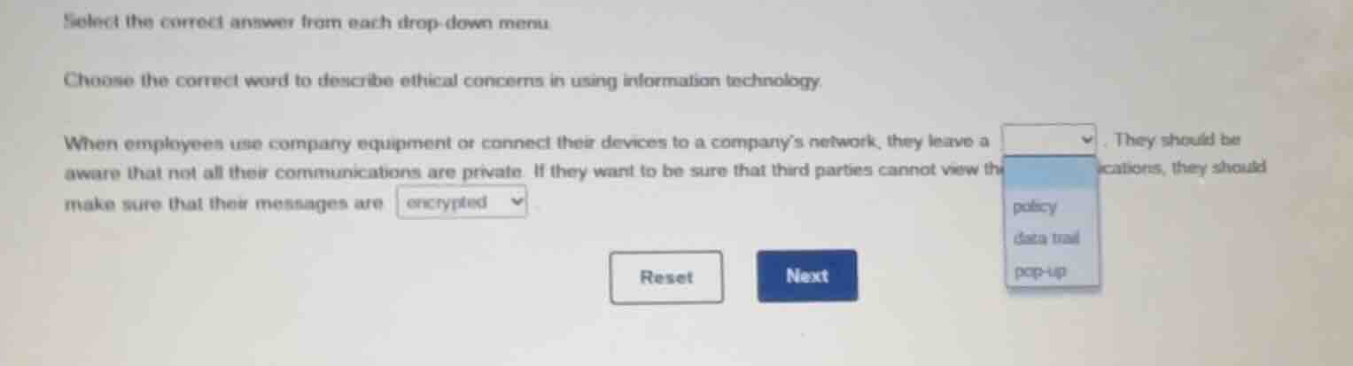 select the correct answer from each drop - down menu choose the correct…