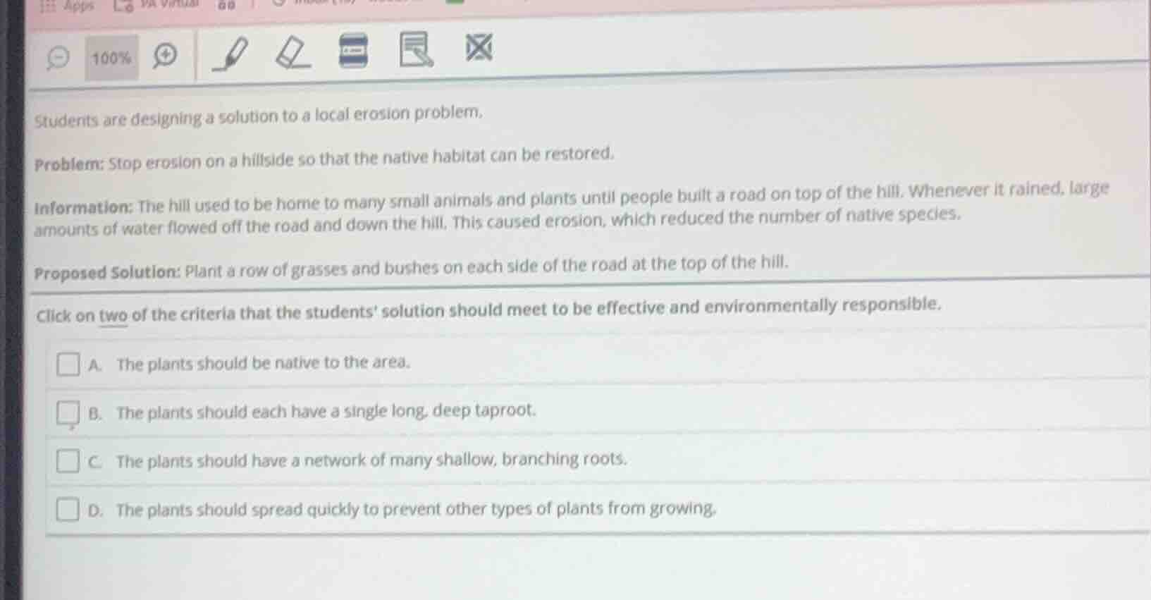 students are designing a solution to a local erosion problem. problem: …