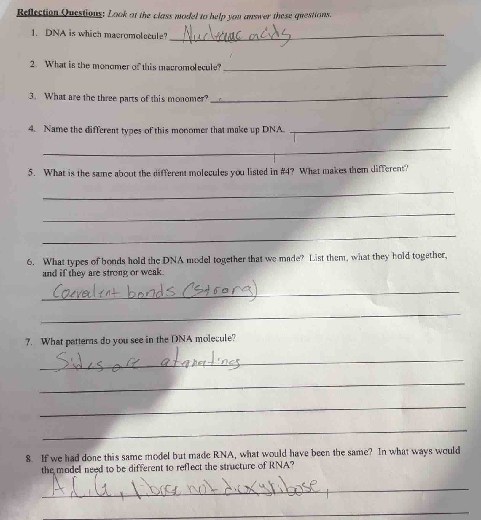 reflection questions: look at the class model to help you answer these …