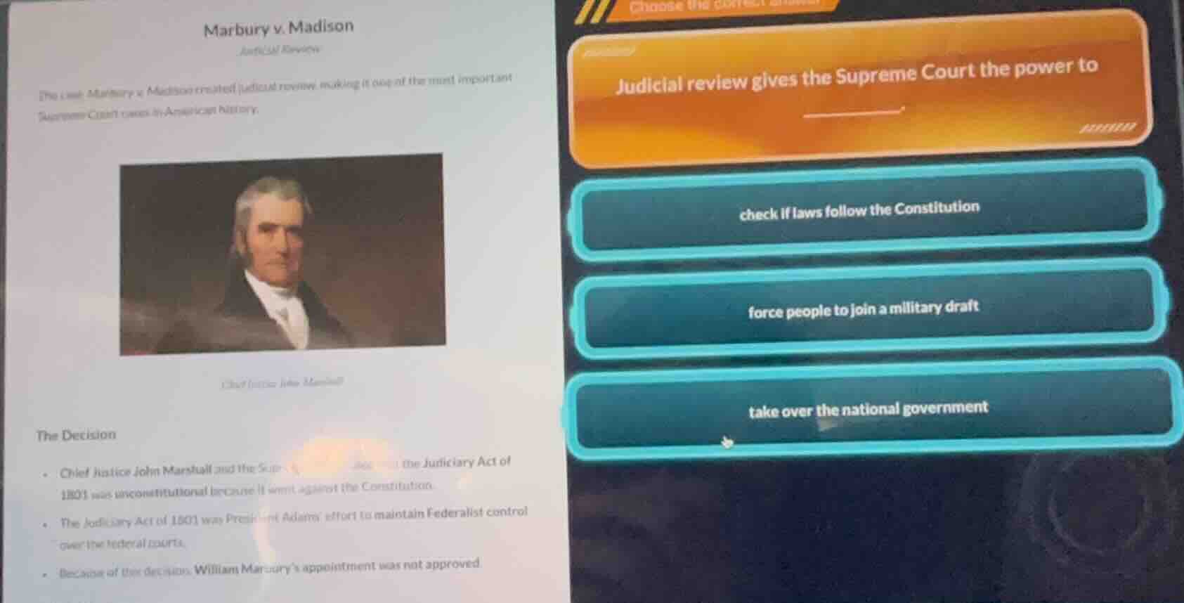 marbury v. madison judicial review the case marbury v. madison created …