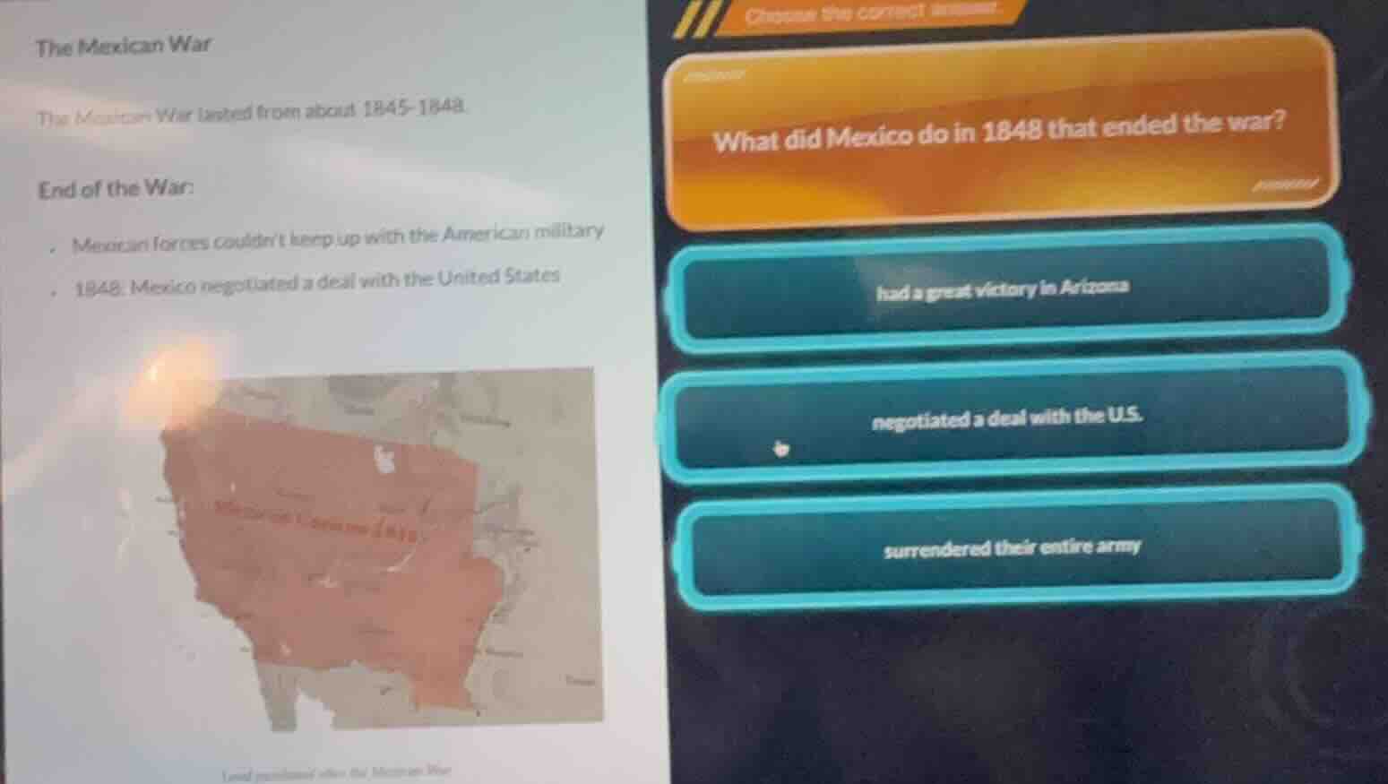 the mexican war the mexican war lasted from about 1845 - 1848. end of t…