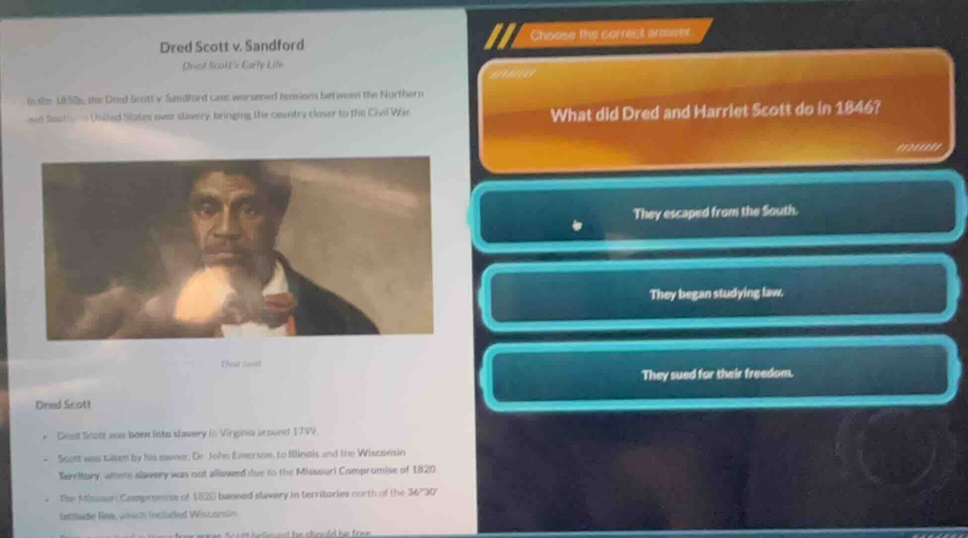 dred scott v. sandford dred scott’s early life in the 1850s, the dred s…