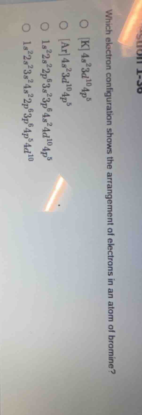 which electron configuration shows the arrangement of electrons in an a…