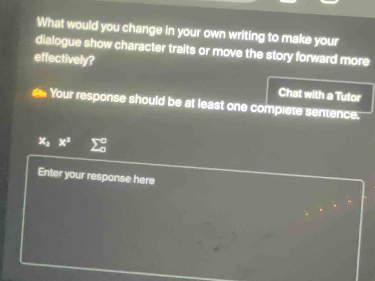 what would you change in your own writing to make your dialogue show ch…