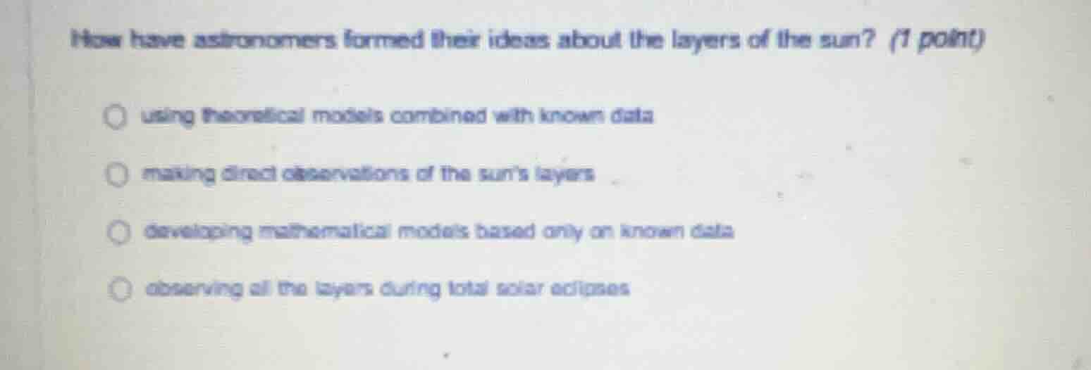 how have astronomers formed their ideas about the layers of the sun? (1…