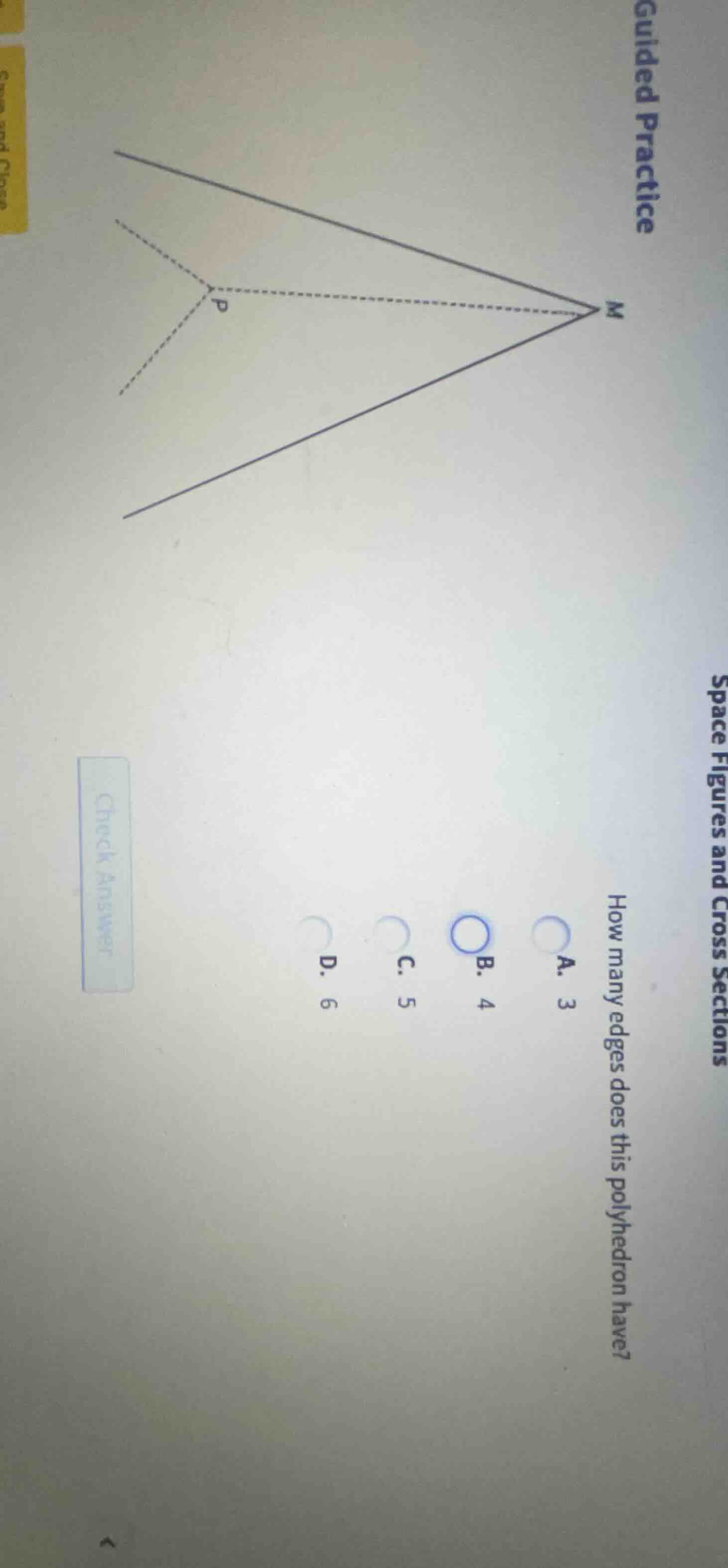 guided practice space figures and cross sections how many edges does th…