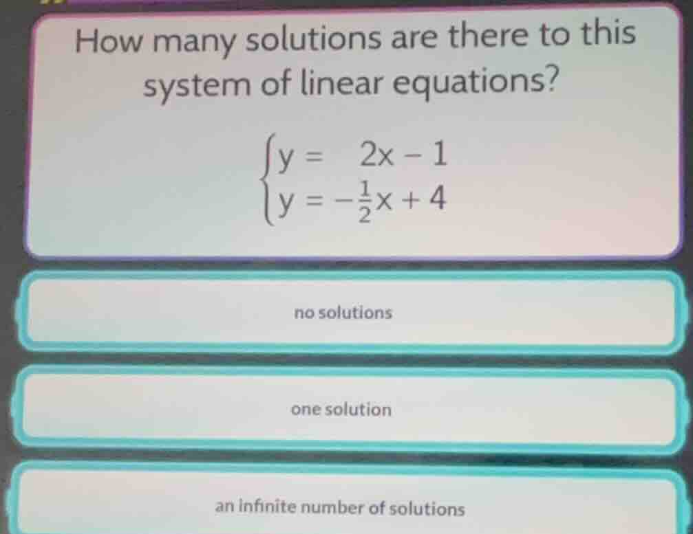 how many solutions are there to this system of linear equations? \\(\\b…