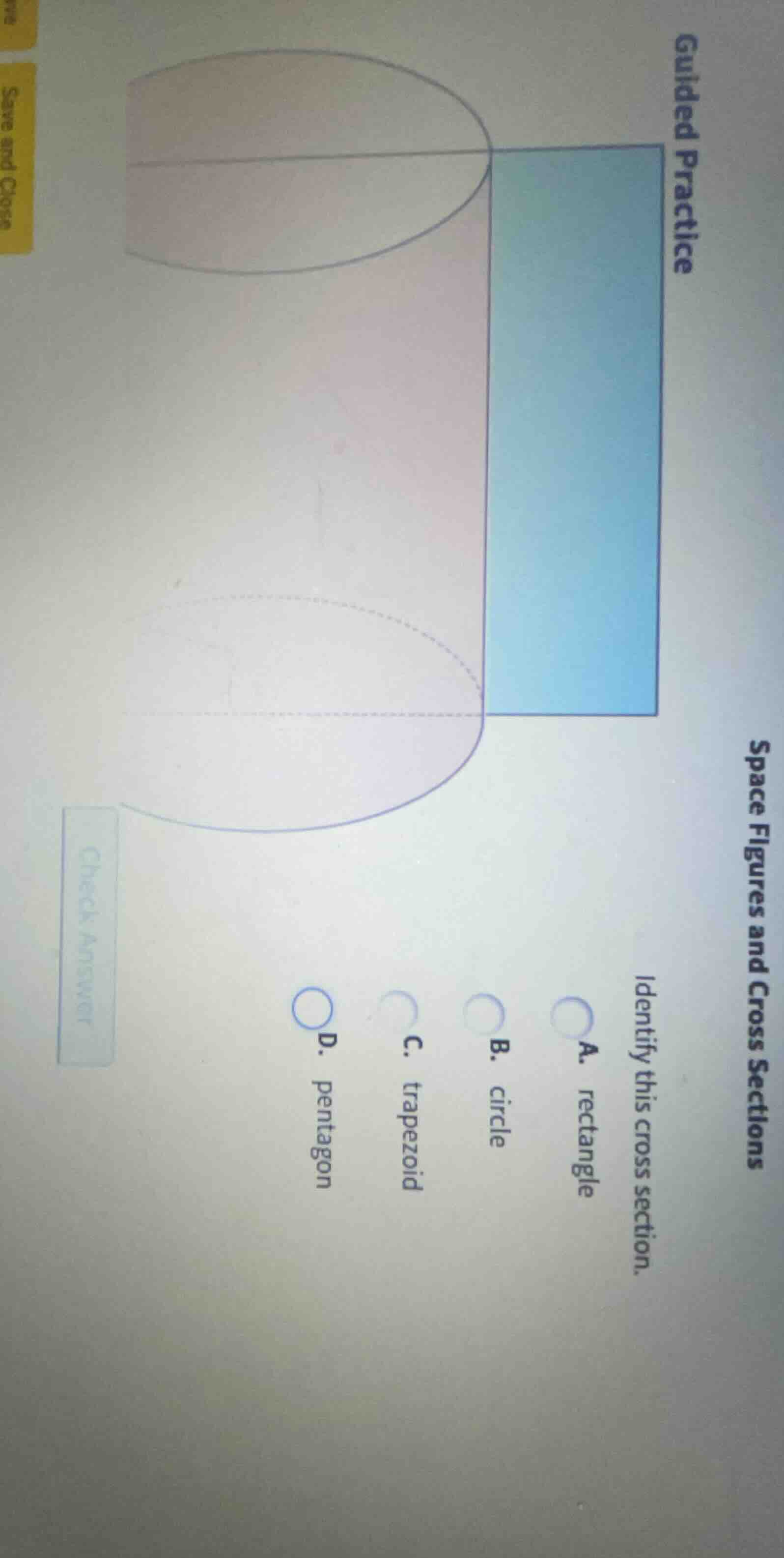 guided practice space figures and cross sections identify this cross se…