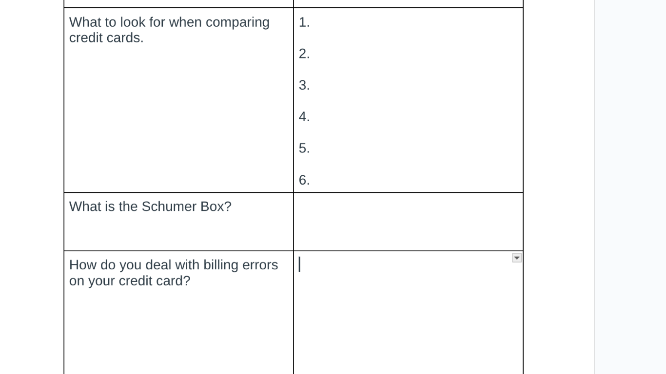 what to look for when comparing credit cards. 1. 2. 3. 4. 5. 6. what is…