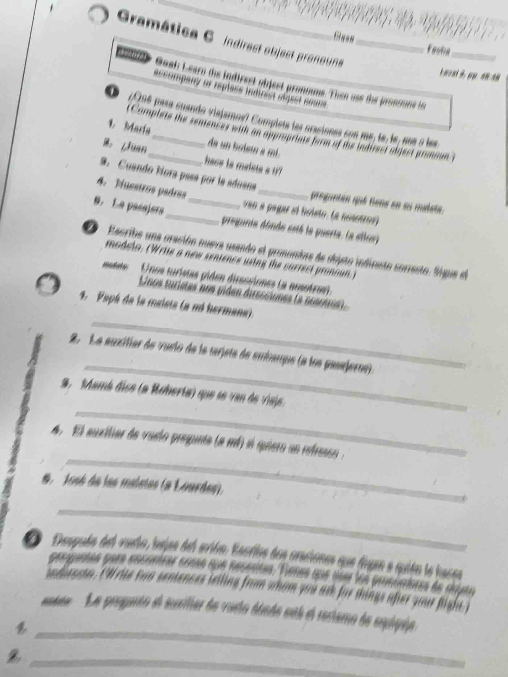 gramática g indirect object pronouns goal: learn the indirect object pr…