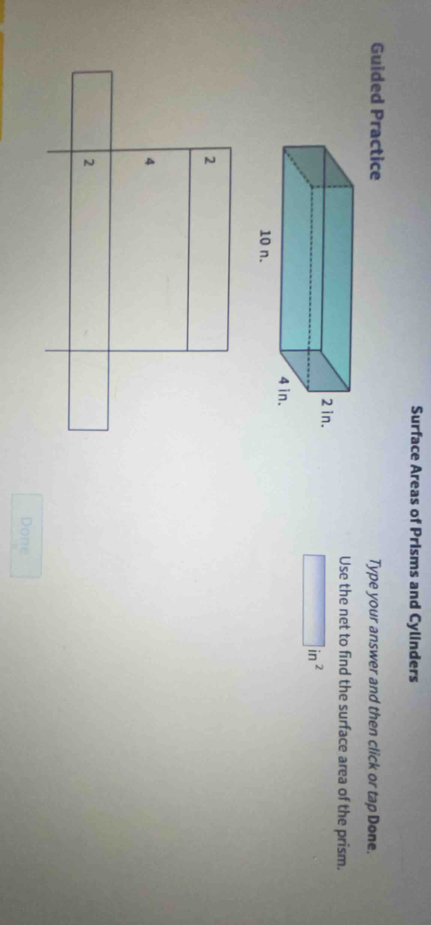 guided practice surface areas of prisms and cylinders type your answer …