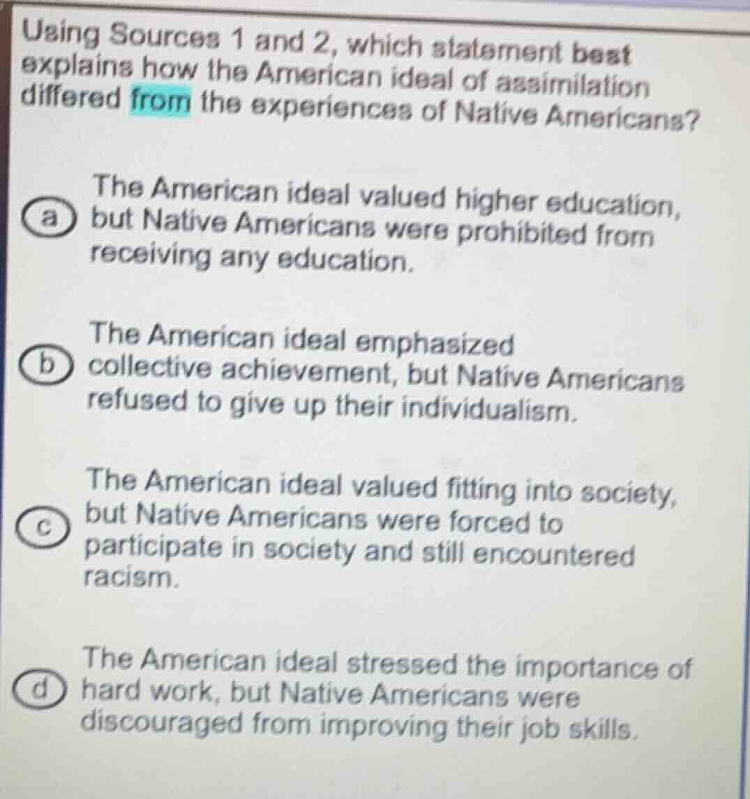 using sources 1 and 2, which statement best explains how the american i…