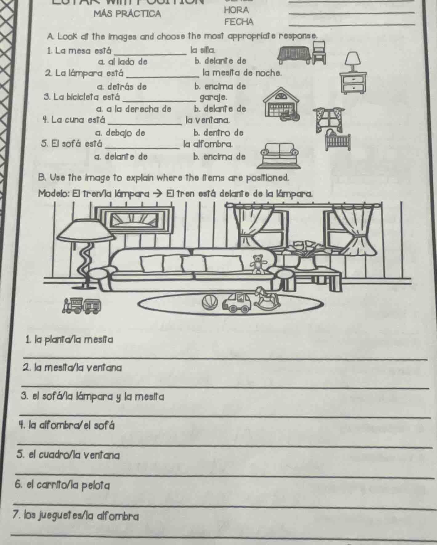 mas practica hora fecha a. look at the images and choose the most appro…