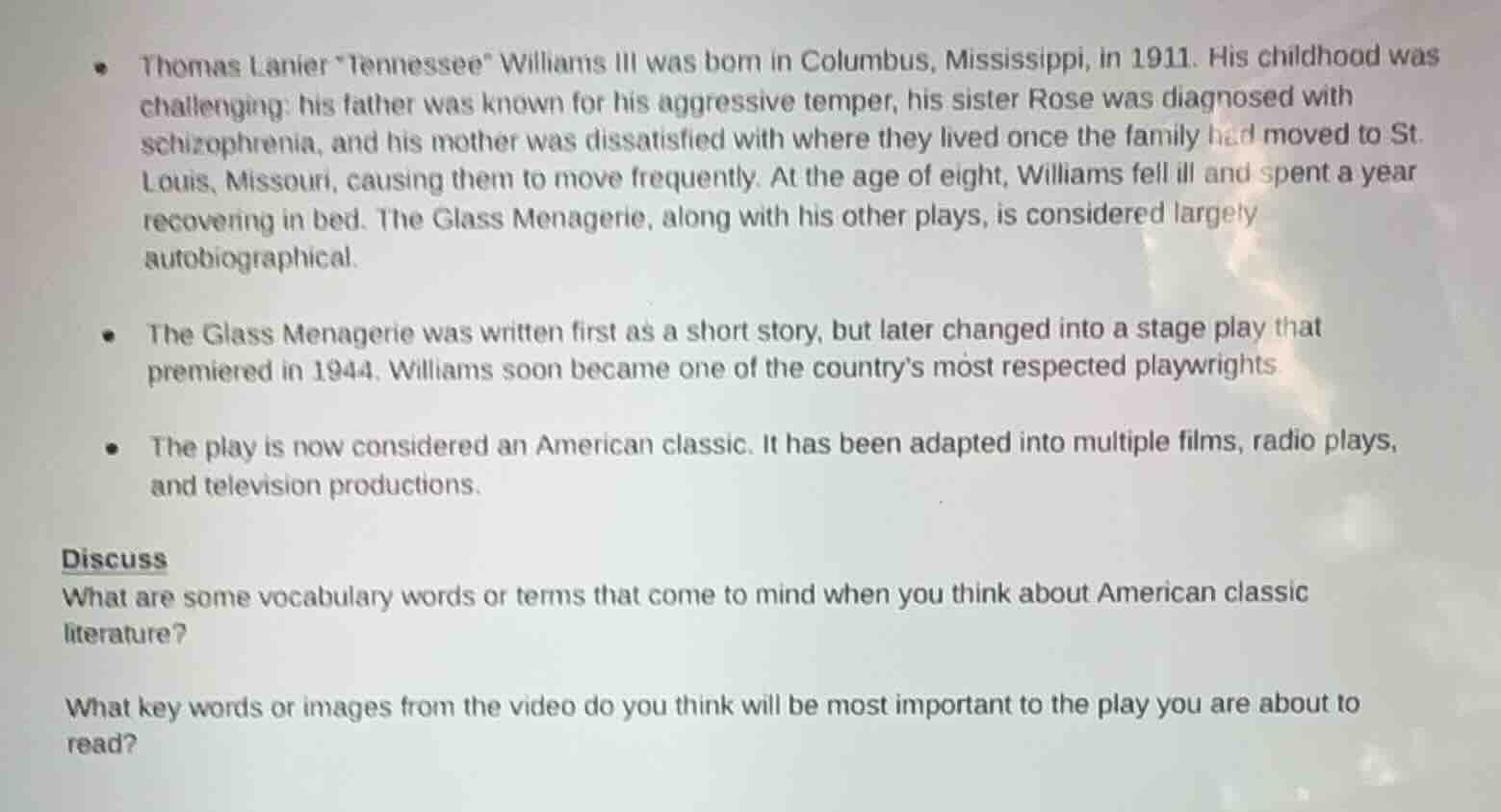 • thomas lanier \tennessee\ williams iii was born in columbus, mississi…