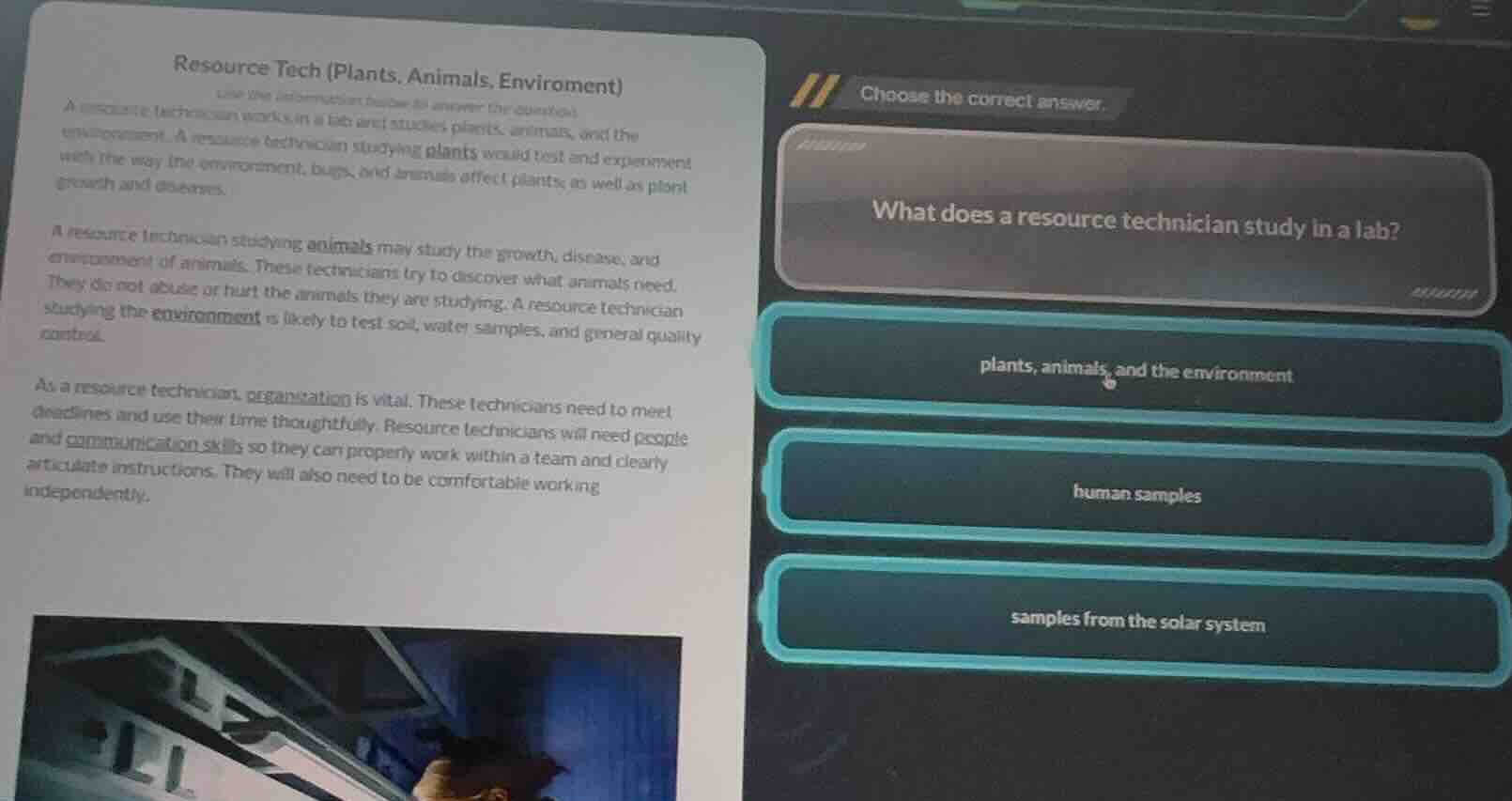 resource tech (plants, animals, enviroment) use the information below t…