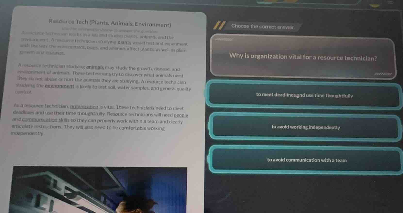 resource tech (plants, animals, environment) use the information below …