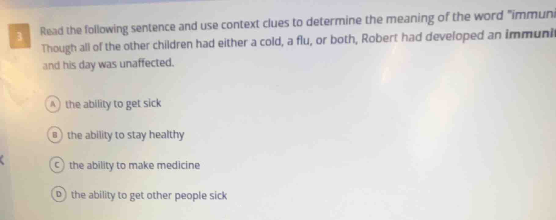 3 read the following sentence and use context clues to determine the me…