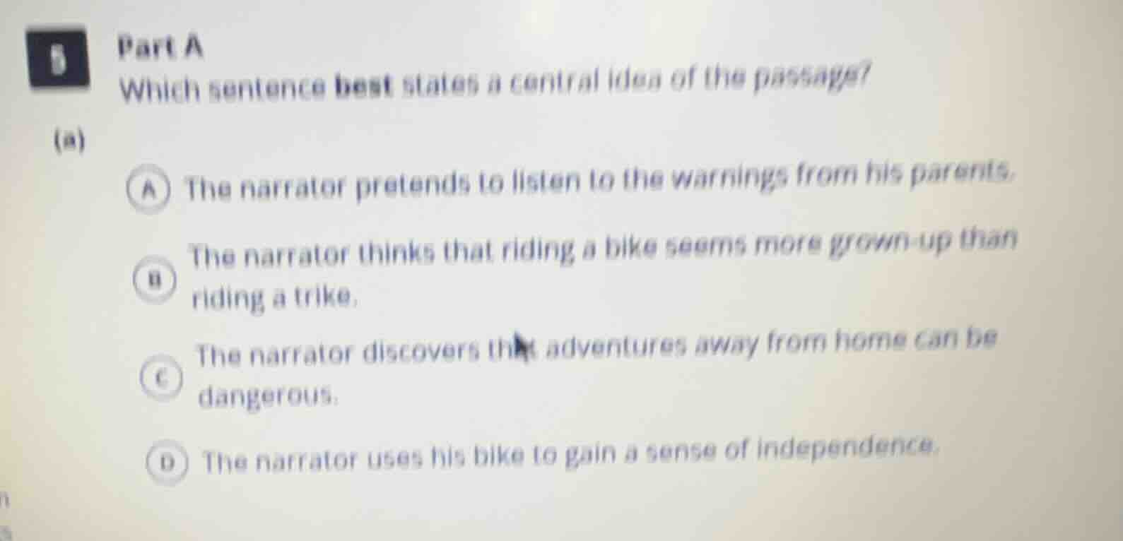 5 part a which sentence best states a central idea of the passage? (a) …