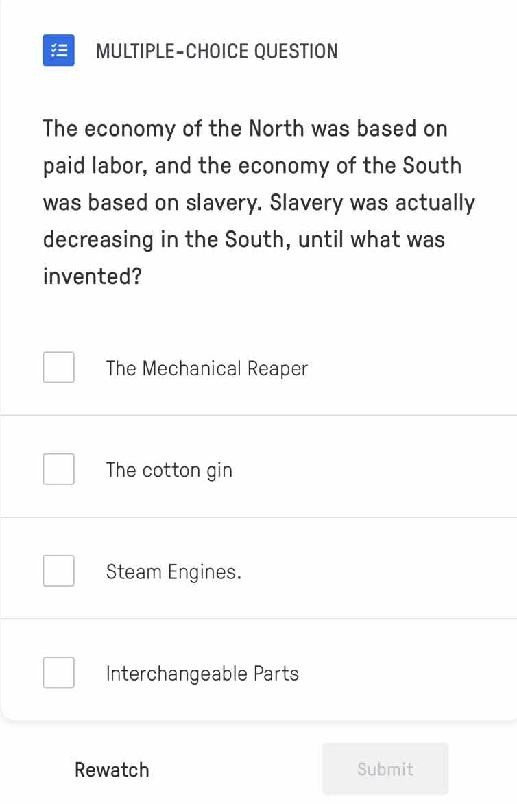 multiple-choice question the economy of the north was based on paid lab…