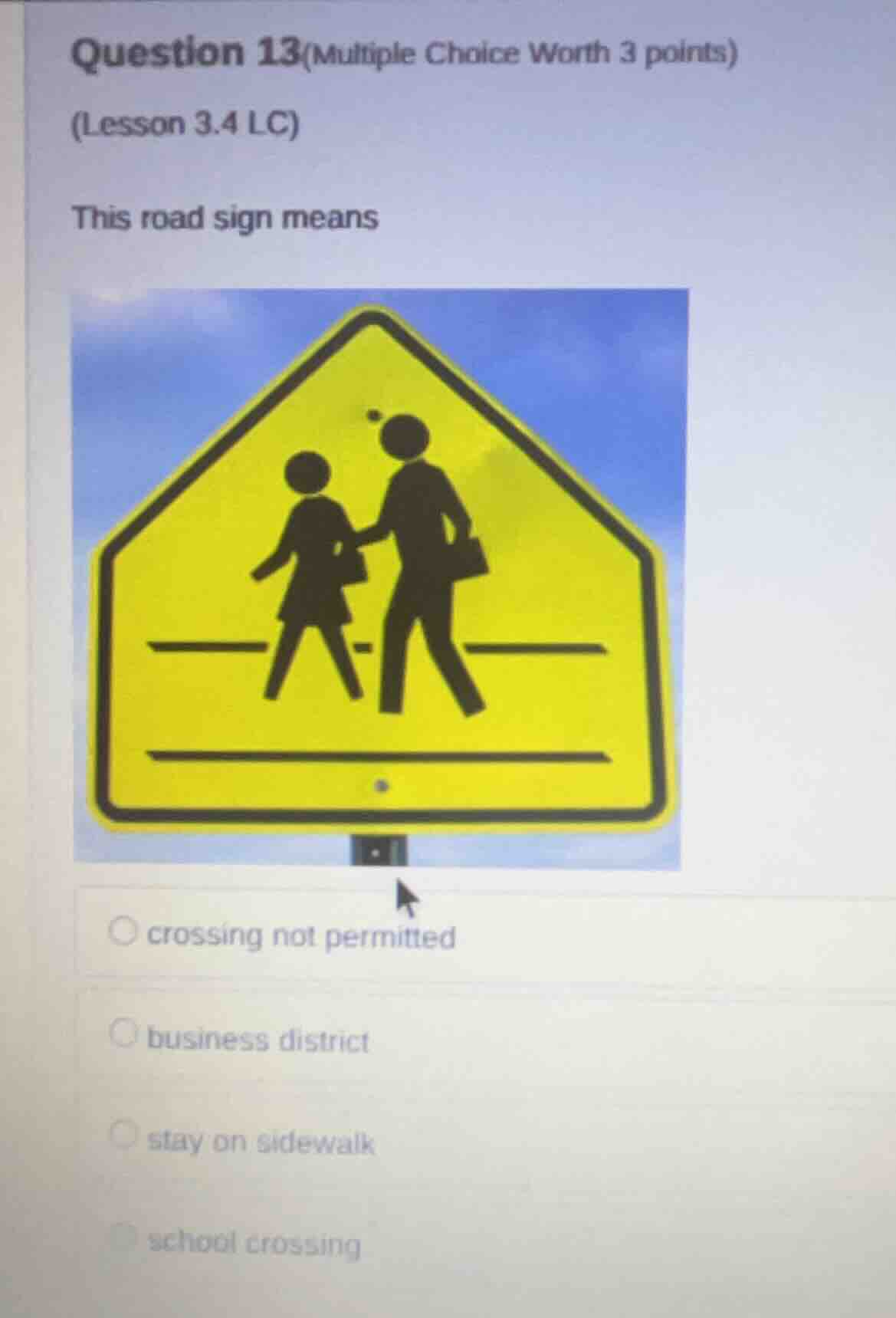 question 13(multiple choice worth 3 points) (lesson 3.4 lc) this road s…