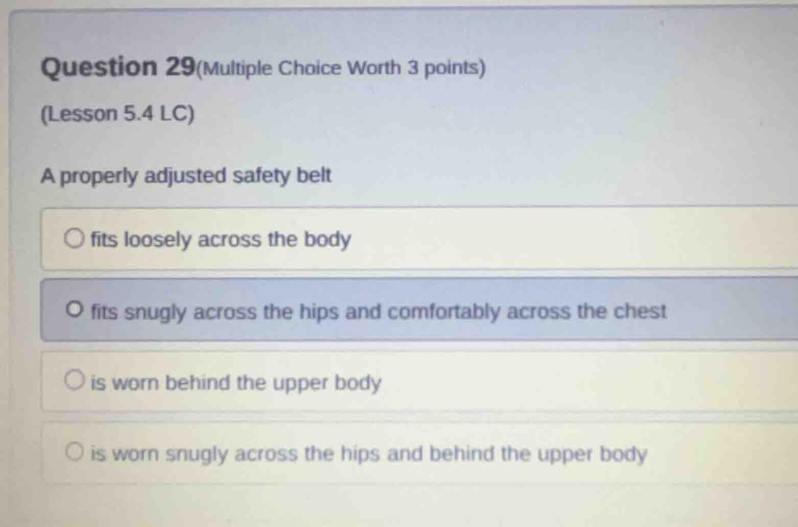 question 29(multiple choice worth 3 points) (lesson 5.4 lc) a properly …