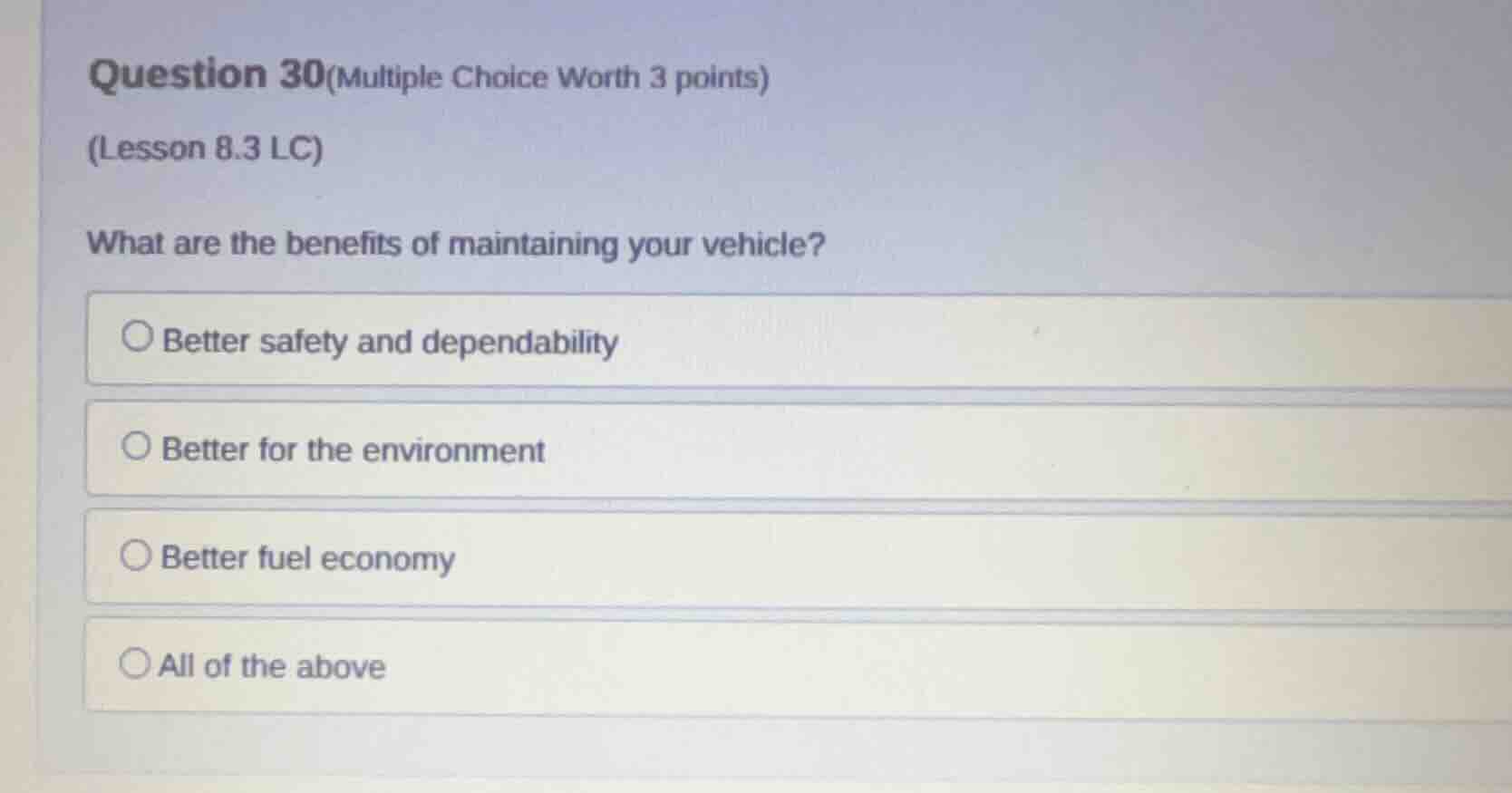 question 30(multiple choice worth 3 points) (lesson 8.3 lc) what are th…