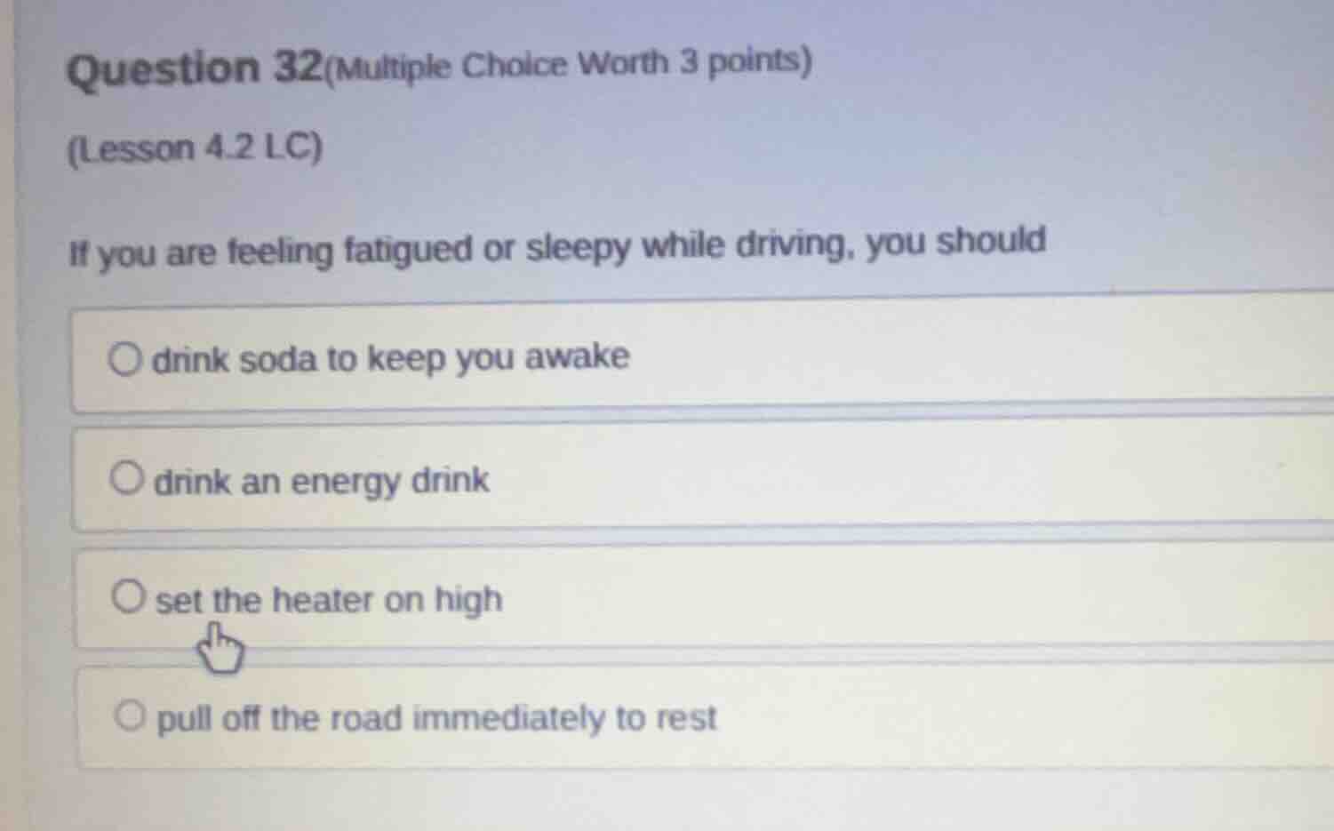 question 32(multiple choice worth 3 points) (lesson 4.2 lc) if you are …