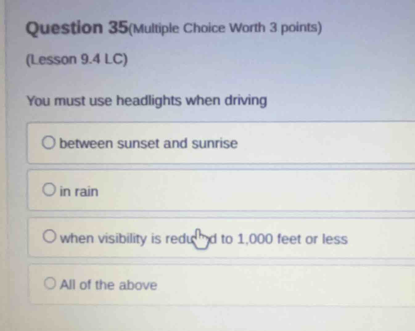 question 35(multiple choice worth 3 points) (lesson 9.4 lc) you must us…