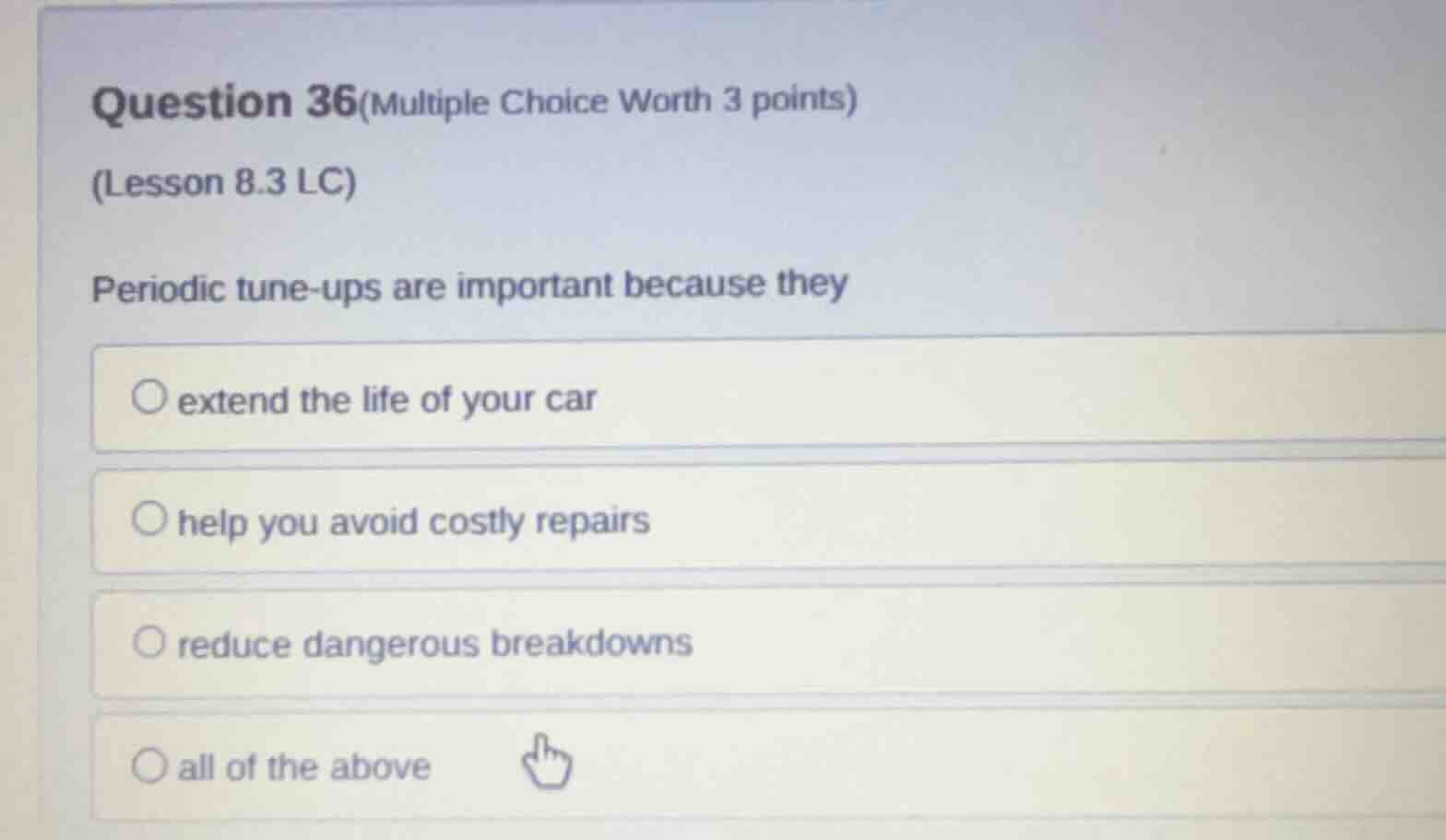 question 36(multiple choice worth 3 points) (lesson 8.3 lc) periodic tu…