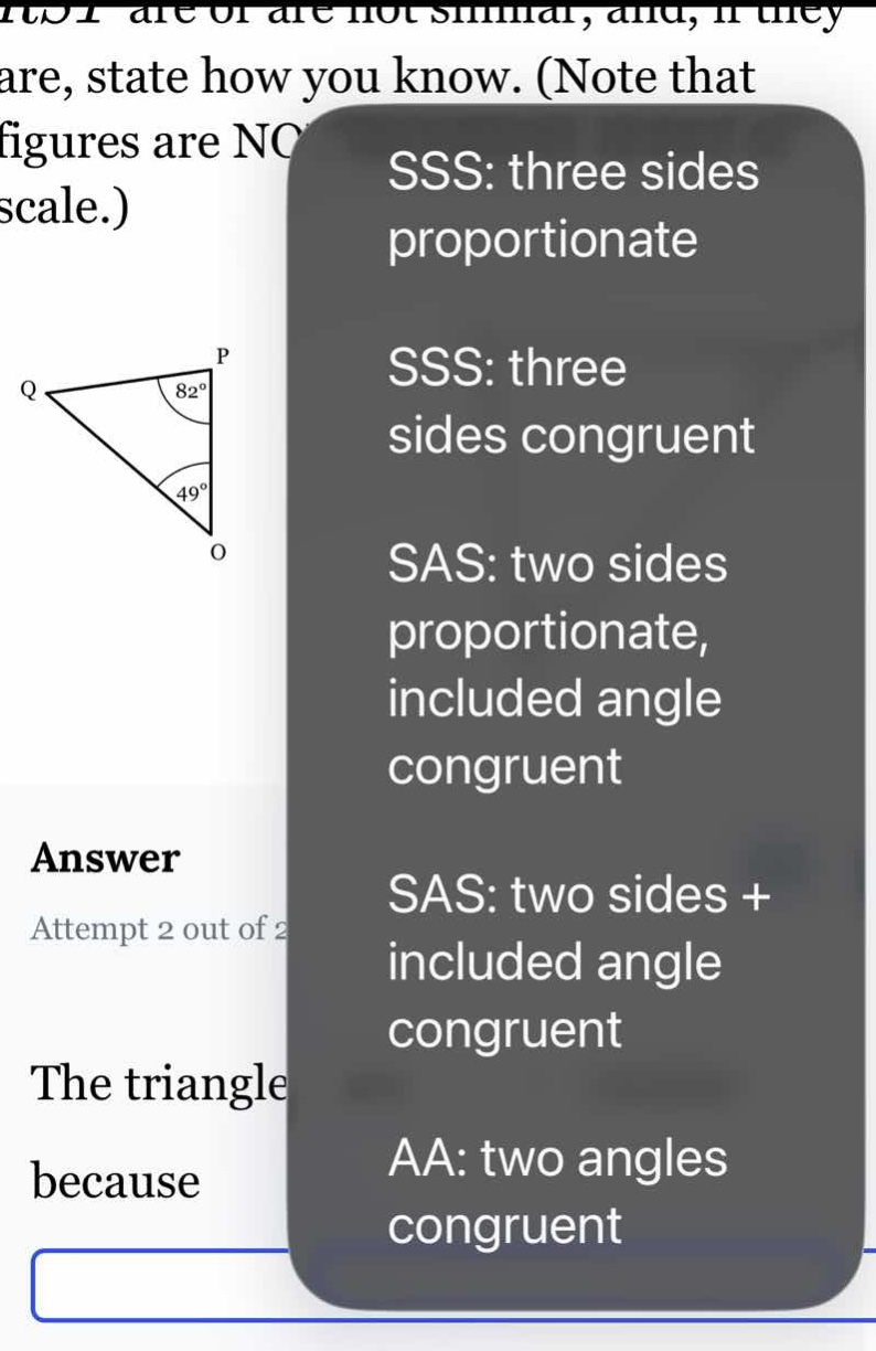 are or are not similar, and, if they are, state how you know. (note tha…