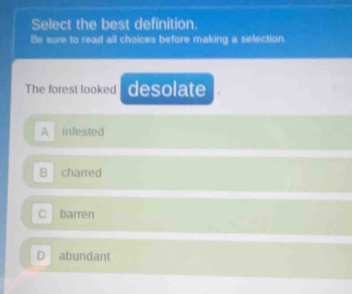 select the best definition. be sure to read all choices before making a…