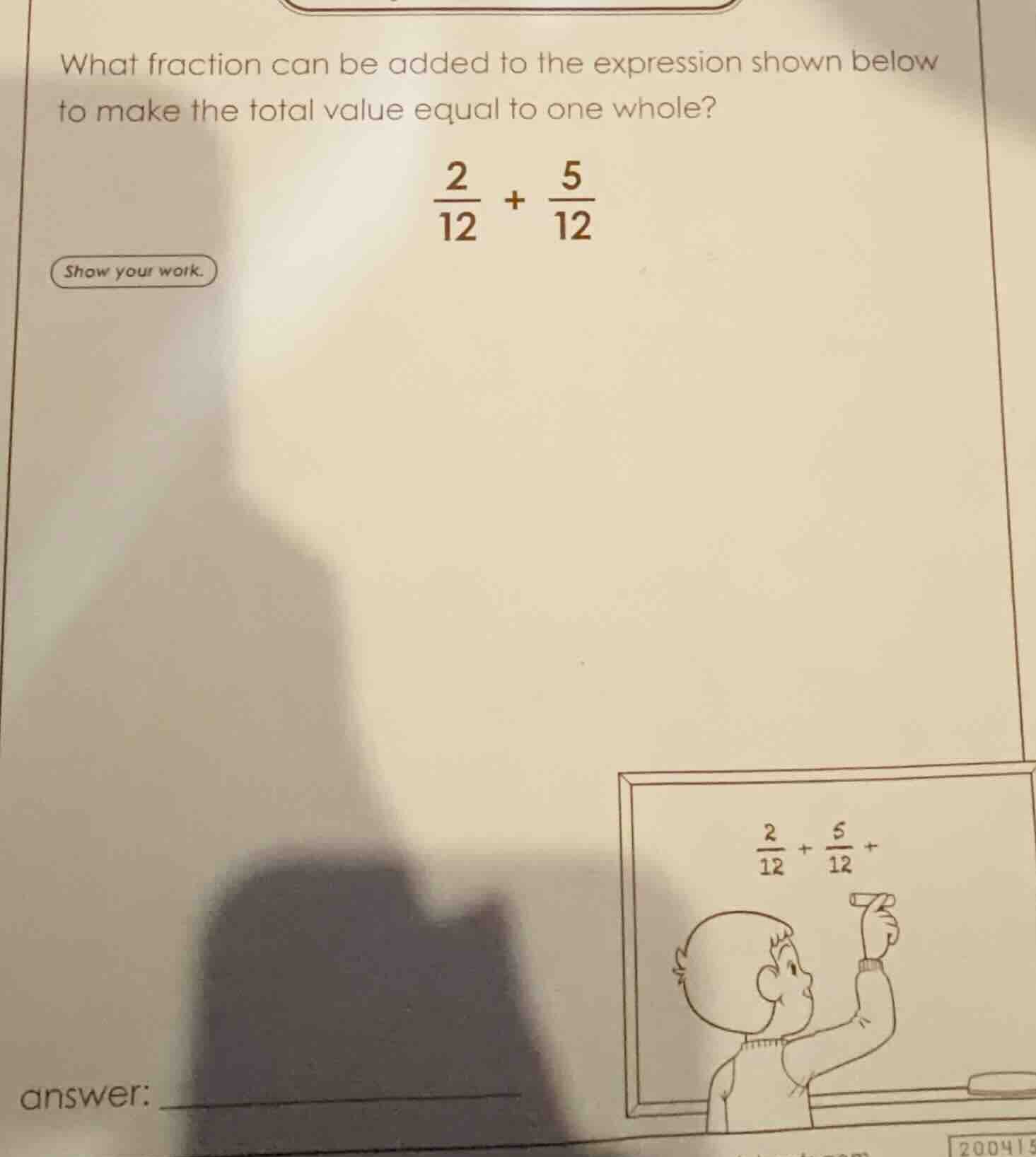what fraction can be added to the expression shown below to make the to…